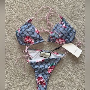 Gucci Pink and Blue Floral Bikini